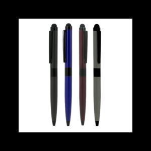 STYLO TWIST A BILLE EN METAL CLIP ET ANNEAU NOIRS