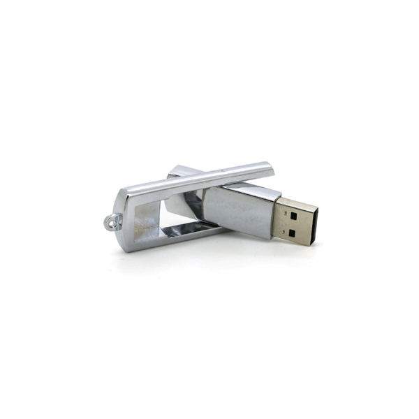 CLE USB PIVOTANTE EN METAL AVEC ATTACHE POUR PORTE-CLE CAPACITE :8GB