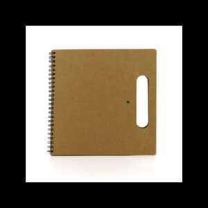 NOTE BOOK A SPIRALE EN CARTON RECYCLABLE AVEC POIGNET FORMAT A5+